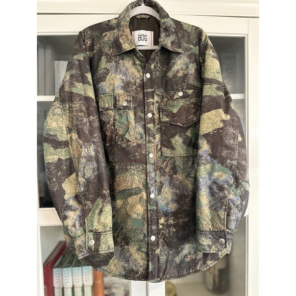 BDG urban Outfitters MENS Ripstop Filled Shirt Camo Jacket Size Large - Picture 4 of 4